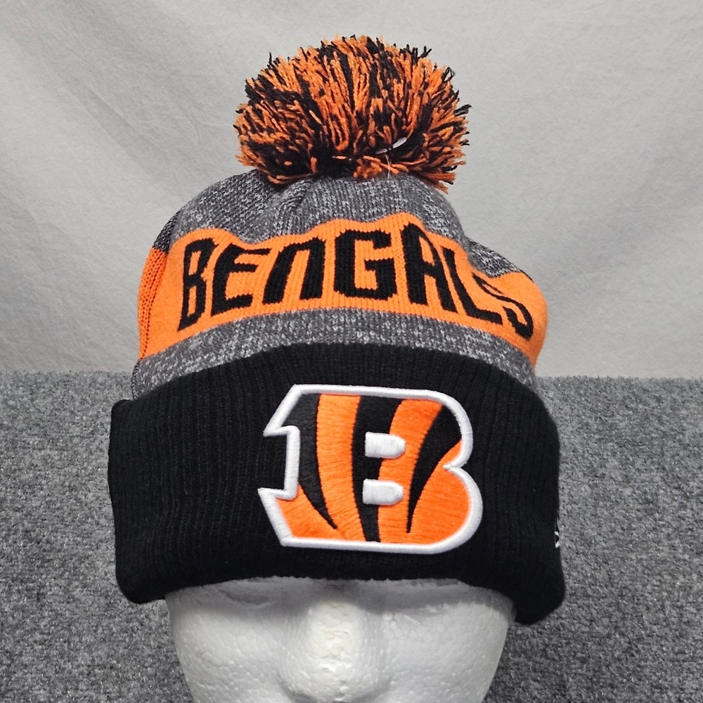 Cincinnati Bengals Beanie New Era Black Orange Knit Pom Hat NFL Football Gear